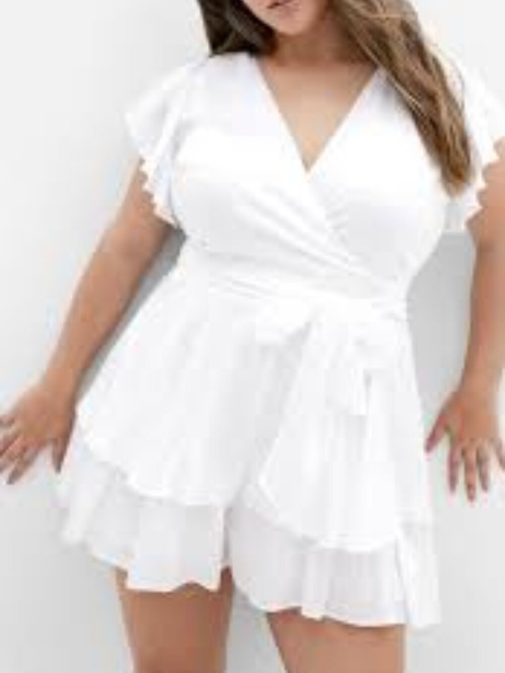 City Chic Women’s Plus Size Sunny Frill Playsuit Size 22
